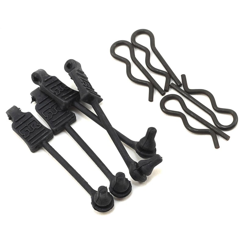 Arrma 1/8 Body Clips w/Rubber Retainers (Black) (4)