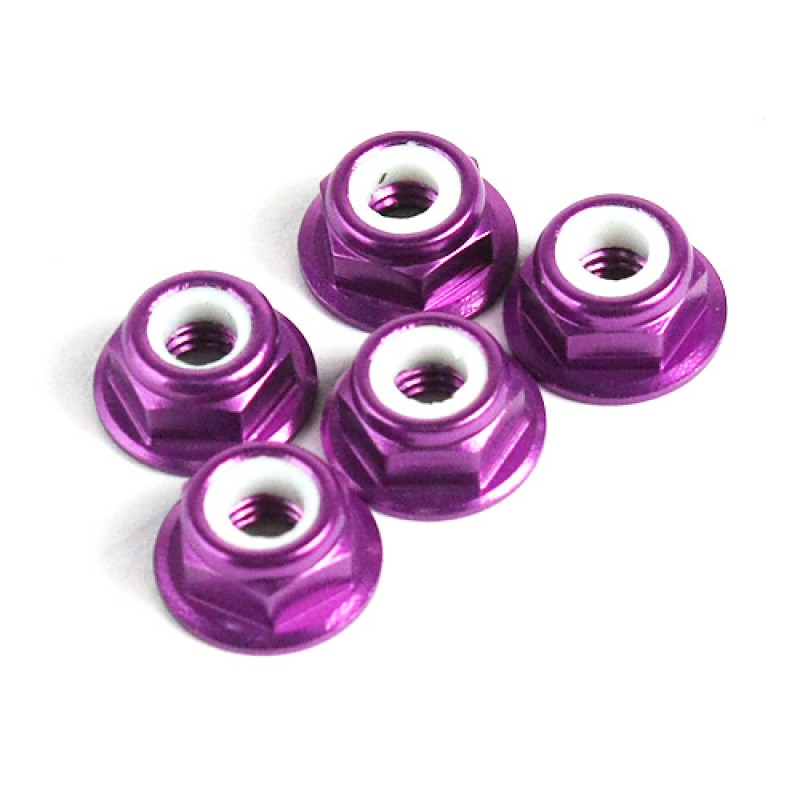  CPV  Aluminum 4mm Flanged Lock Nut ( Purple)