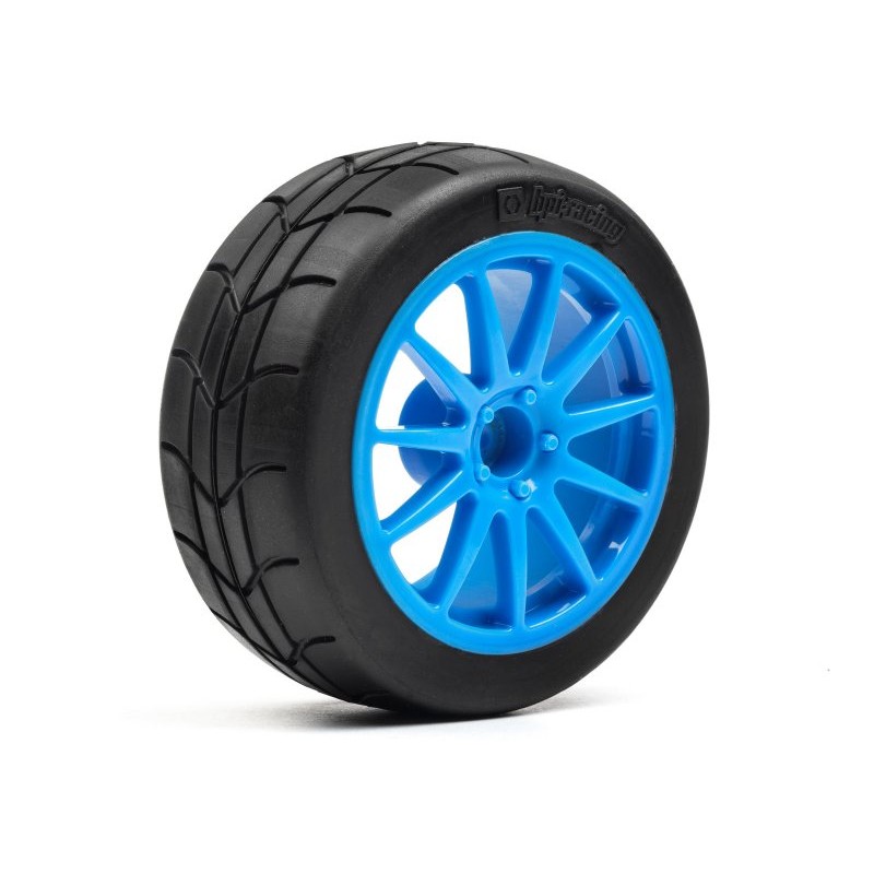 HPI MOUNTED GYMKHANA TIRE/SPEEDLINE CORSE TURINI WHEEL SET (CYAN/2PCS) HP115155