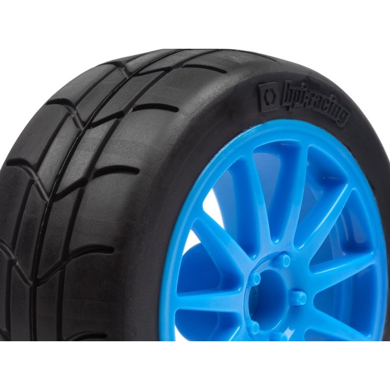 HPI MOUNTED GYMKHANA TIRE/SPEEDLINE CORSE TURINI WHEEL SET (CYAN/2PCS) HP115155