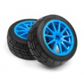 HPI MOUNTED GYMKHANA TIRE/SPEEDLINE CORSE TURINI WHEEL SET (CYAN/2PCS) HP115155