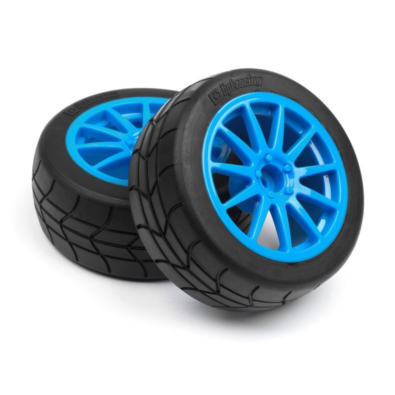 HPI MOUNTED GYMKHANA TIRE/SPEEDLINE CORSE TURINI WHEEL SET (CYAN/2PCS) HP115155