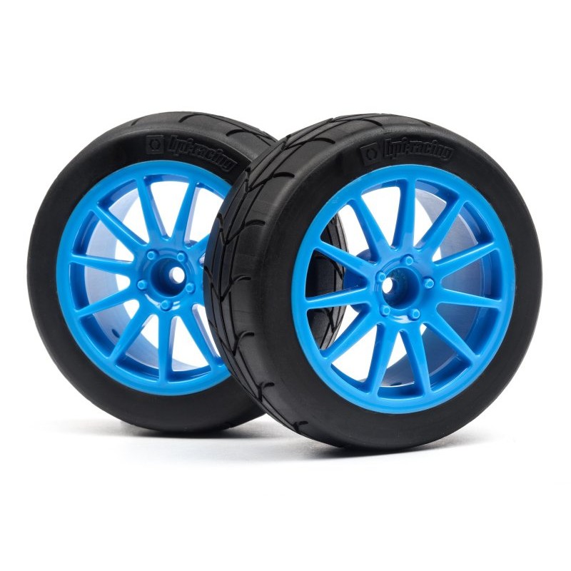 HPI MOUNTED GYMKHANA TIRE/SPEEDLINE CORSE TURINI WHEEL SET (CYAN/2PCS) HP115155