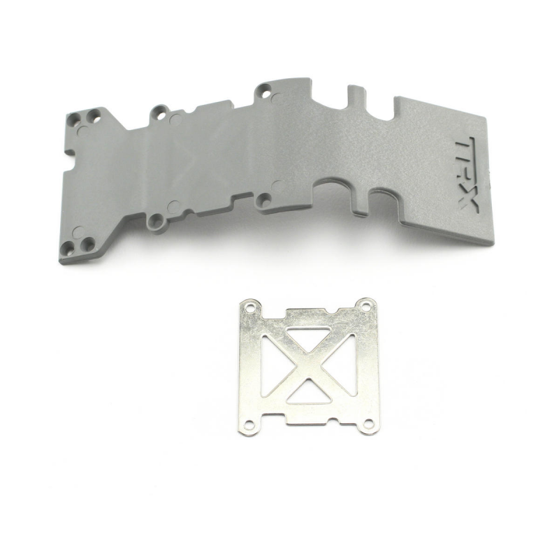 Traxxas Skidplate, rear plastic (grey) stainless steel plate