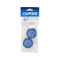 Traxxas Latrax Tires & wheels, assembled, glued (12-spoke blue chrome wheels, slick tires) (2)