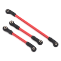 Traxxas Steering link 5x117mm w/drag link 5x60mm & panhard link 5x63mm red powder coated steel 