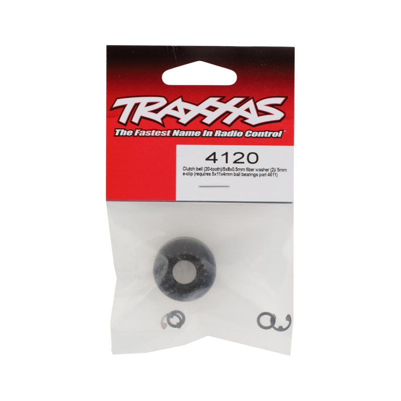 Traxxas Clutch bell 20-tooth w/fiber washer (2) and Included 5mm e-clip