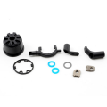 Traxxas Summit differential Carrier heavy duty differential fork w/ linkage arms (front & rear) inc x-ring gaskets (2) & ring gear gasket bushings (2)