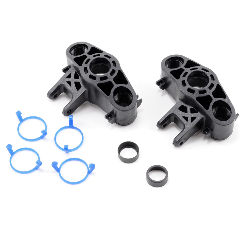 Traxxas Axle carriers left & right (1 each) (use with larger 6x13mm ball bearings) w/bearing adapters (for 6x12mm ball bearings) (2) & dust boot retainers (4)