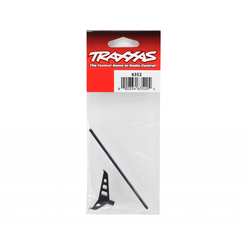 Traxxas Tail boom (black-anodized) w/ tail fin/ screw set