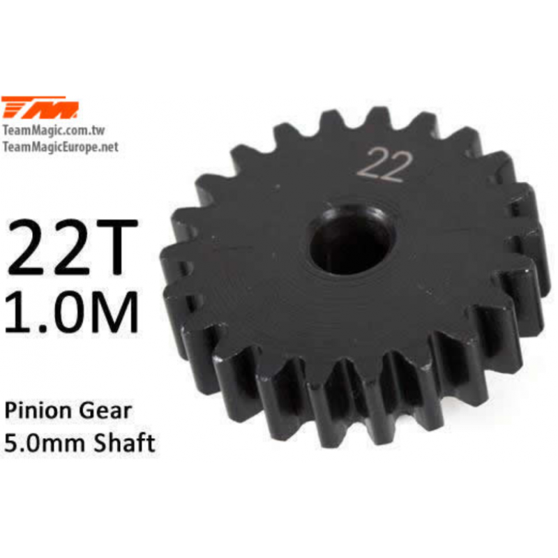 K Factory Pinion Gear - 1.0M / 5mm Shaft - Steel - 22T