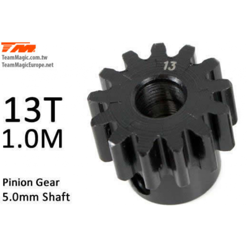 K Factory Pinion Gear - 1.0M / 5mm Shaft - Steel - 13T