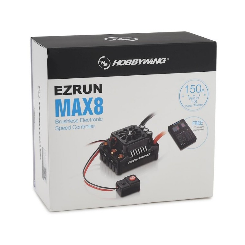 Hobbywing EZRun Max8 V3 Waterproof Brushless ESC w/Program Box  XT90 Plug