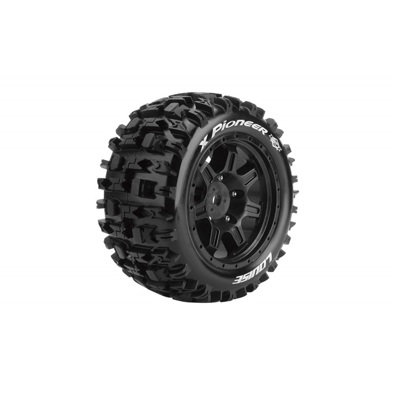 TRAXXAS X-MAXX Monster Truck Tire (Sport, Black Spoke Rim HEX 24mm, Mounted)