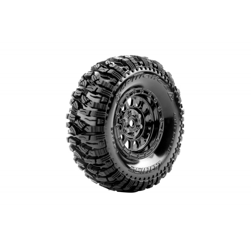 CR-MALLET 1.9" Class 1 Crawler Tire (Super Soft, Black Chrome Rim HEX 12mm, Mounted)