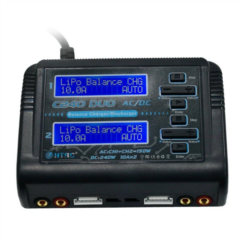 HTRC C240 Duo Pro 10A*2 AC 150W DC 240W Dual Channel Balance Charger/ Discharger
