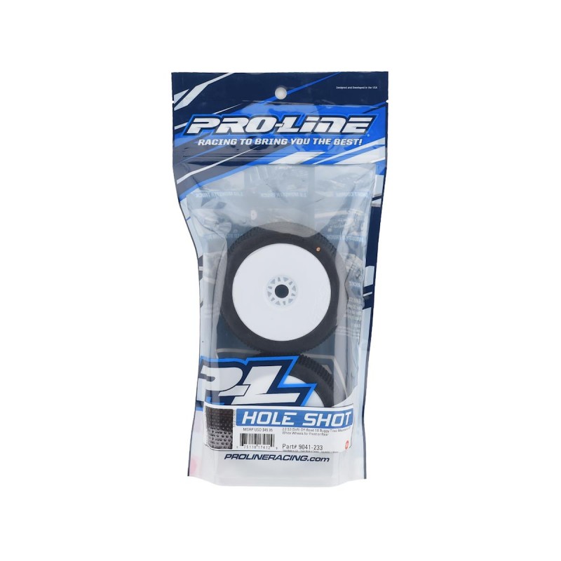 Pro-Line Hole Shot 2.0 Pre-Mounted 1/8 Buggy Tires (2) (White) (S3) w/Lightweight Wheel & 17mm Hex