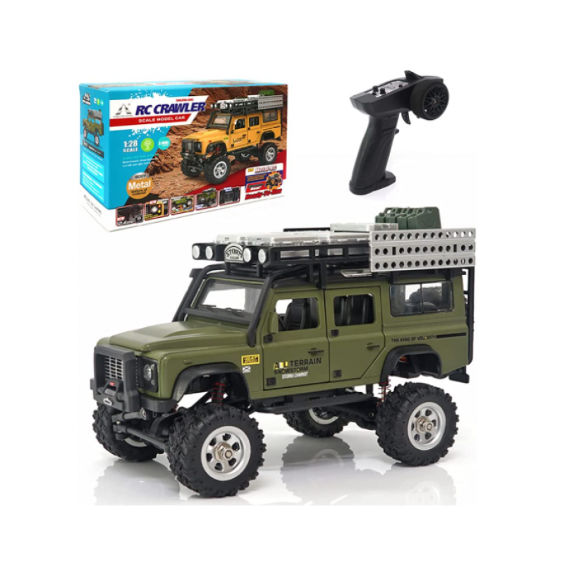 Yamix Simulation Series RC Crawler 1:28 Scale Body metal texture of material RTR W/Led Light 2.4GHz Radio System(Green)