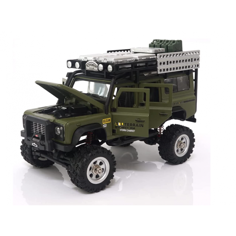 Yamix Simulation Series RC Crawler 1:28 Scale Body metal texture of material RTR W/Led Light 2.4GHz Radio System(Green)