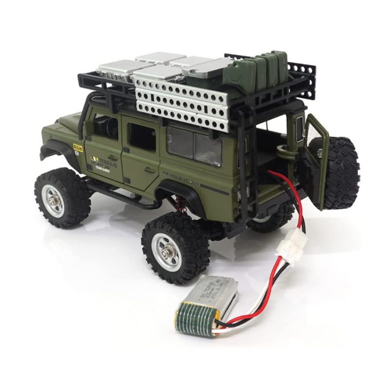 Yamix Simulation Series RC Crawler 1:28 Scale Body metal texture of material RTR W/Led Light 2.4GHz Radio System(Green)