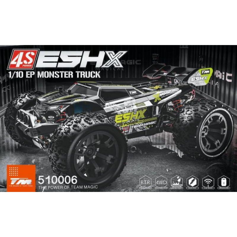 Team Magic E5 HX 4S - Black/Orange 1/10 Racing Monster Electric - 4WD - RTR - Brushless 4S - Waterproof
