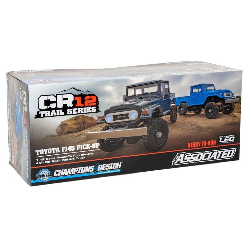 Team Associated CR12 Toyota FJ45 Truck RTR 1/12 4WD Rock Crawler (Blue) w/2.4GHz Radio, Battery & Charger