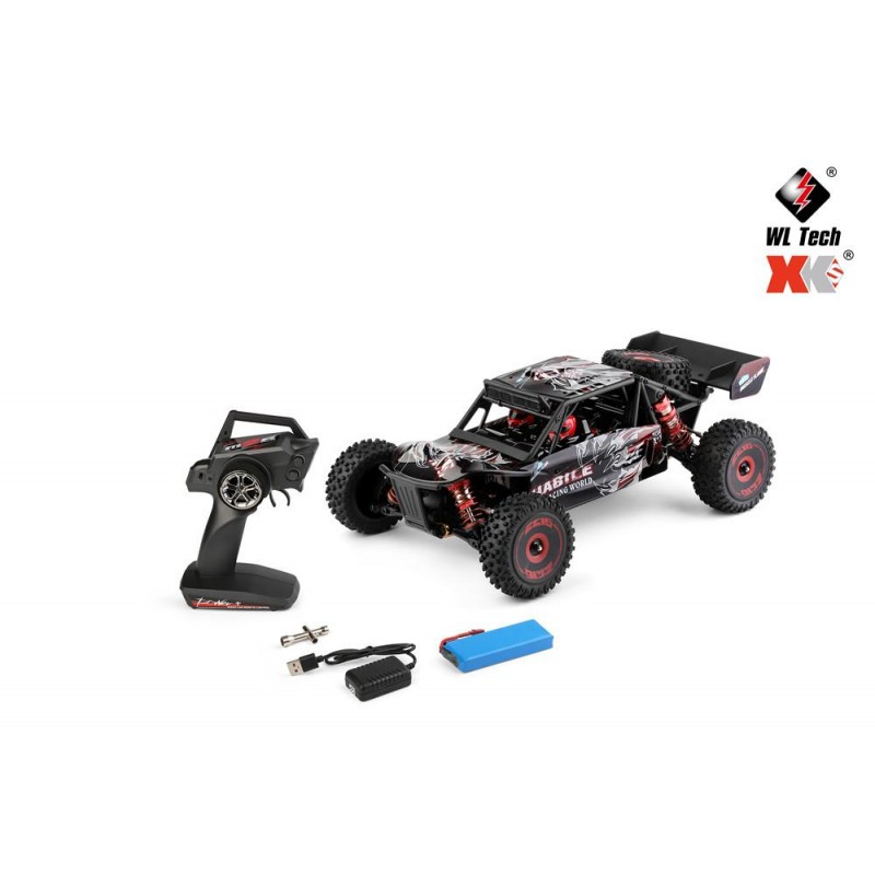 1:12 Scale Remote Control Car, 4WD 75km/h High Speed Racing Car, 2.4GHz All Terrain Off Road RC Truck RTR with Brushless Motor and Metal Chassis 