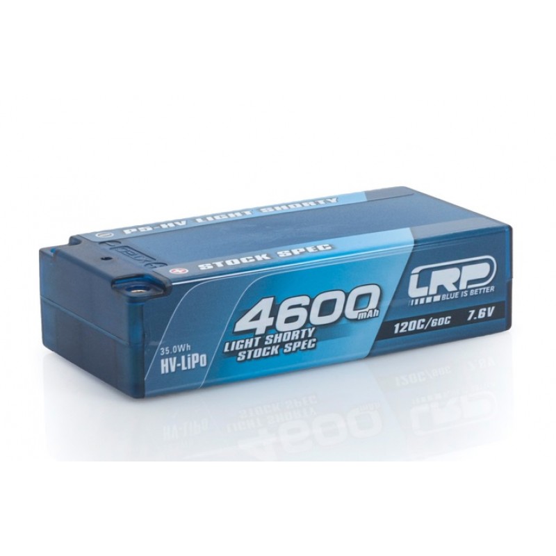 LRP Light Stock Spec Shorty P5-HV Graphene 2S LiPo 60C Battery (7.6V/4600mAh) w/5mm Bullets